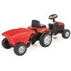 Imagen de Bugui tractor con zorra a pedal, de plástico, en caja, ROJO