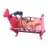 Imagen de Cama cuna para muñeca, de plástico, mecedora con accesorios, en caja