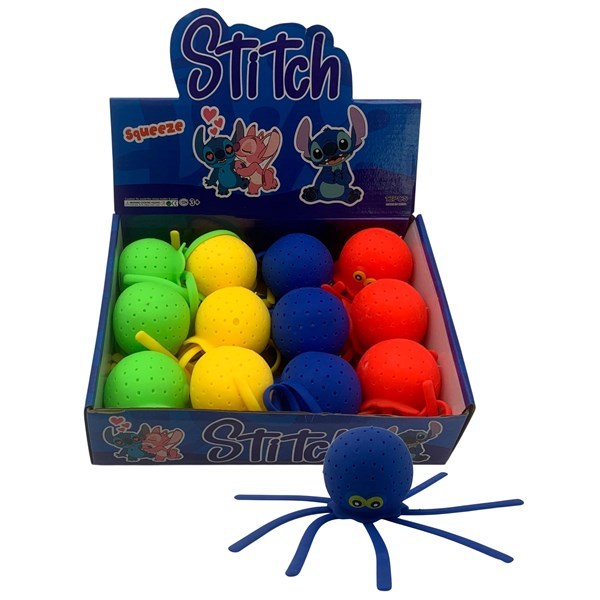 Imagen de Juguete antiestrés goma pulpo, CAJA x12 varios colores