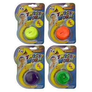 Imagen de Juguete antiestrés gusano, PACKx24, en blister, varios colores