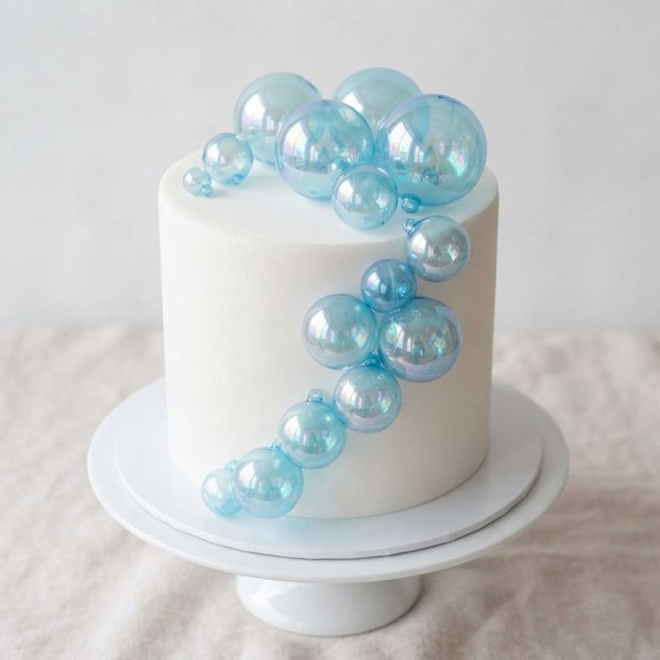 Imagen de Adorno para torta, bolas decorativas transparentes x12, diferentes tamaños, 2 colores (sin palitos)