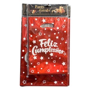 Imagen de Bolsa de regalo o sorpresitas x10 feliz cumple, en bolsa, varios colores