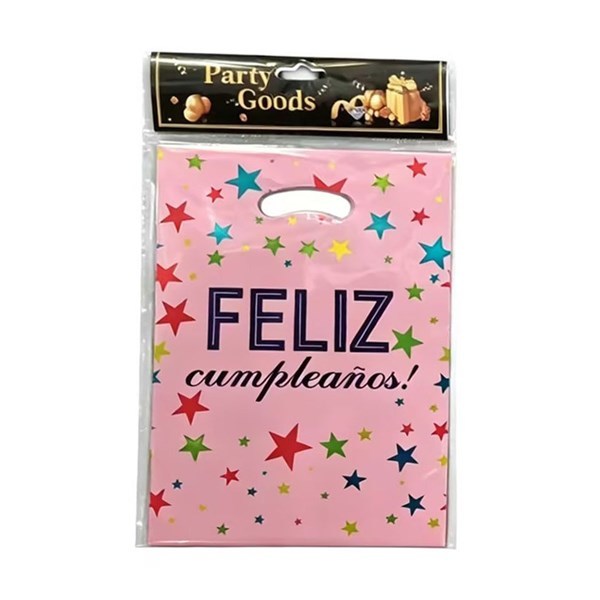 Imagen de Bolsa de regalo o sorpresitas x10 feliz cumple, en bolsa, varios colores