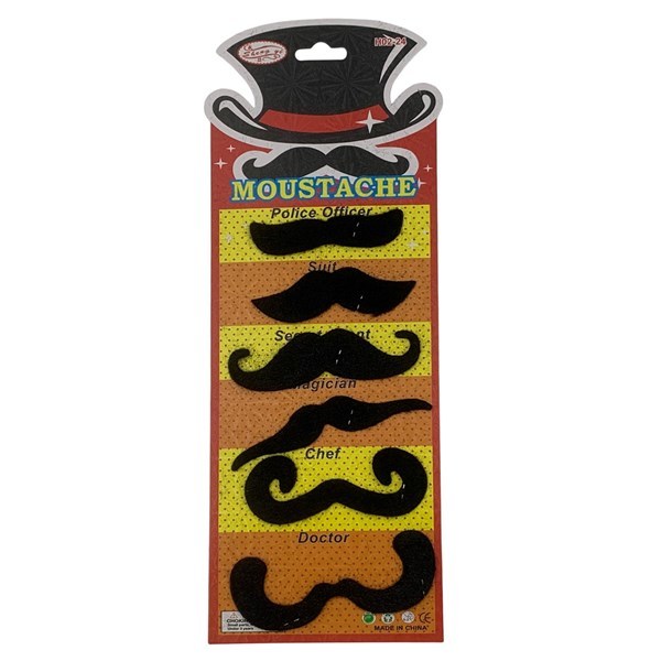 Imagen de Bigote de fieltro autoadhesivos x6, en blister