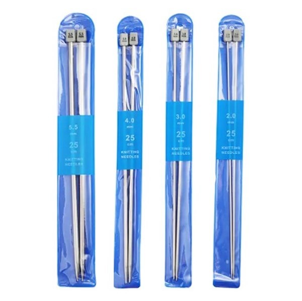 Imagen de Agujas para tejer de acero inoxidable x2, en bolsa varias medidas