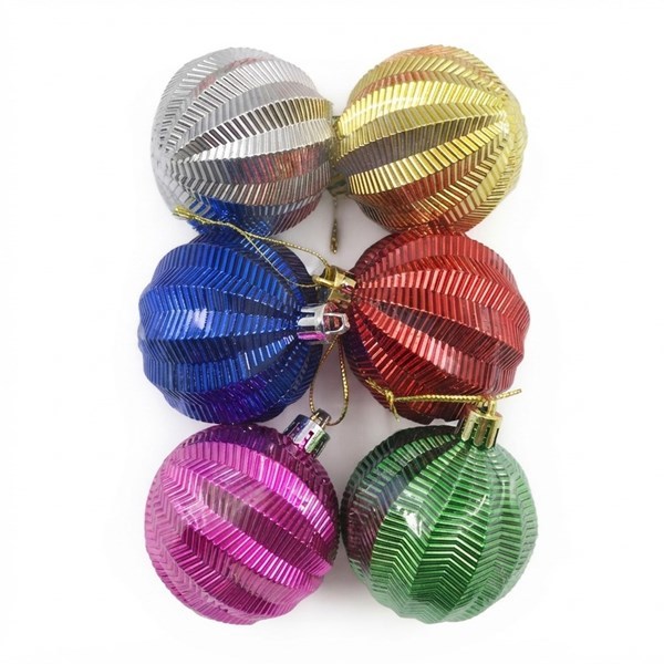 Imagen de Bolas navideñas x6 6cm, surtidas, en bolsa