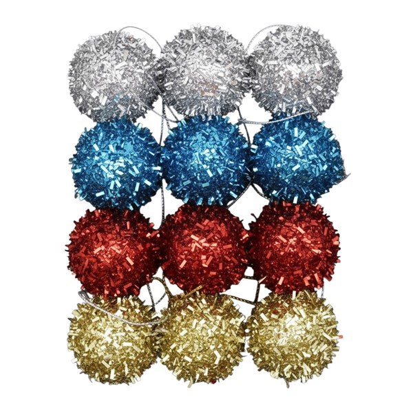 Imagen de Bolas navideñas x12 3cm, en bolsa, varios colores