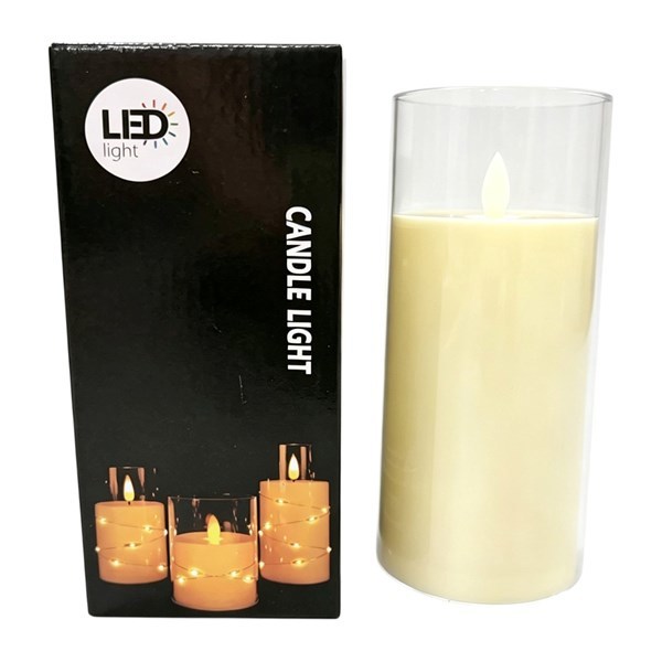 Imagen de Vela LED en vaso, 3AAA, 10cm en caja