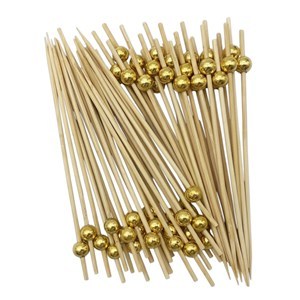 Imagen de Descartable, pincho para copetín de bambú y plástico, bolsa x50