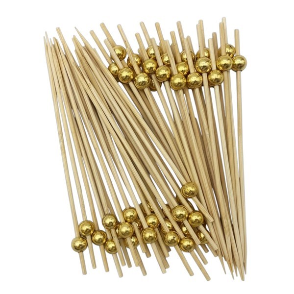 Imagen de Descartable, pincho para copetín de bambú y plástico, bolsa x50