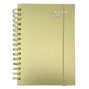 Imagen de Agenda diaria 2027 A5, tapa dura con espiral y elástico, varios colores