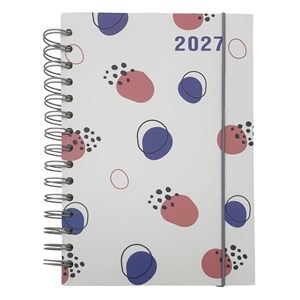 Imagen de Agenda diaria 2027 A5, tapa dura con espiral y elástico, varios colores