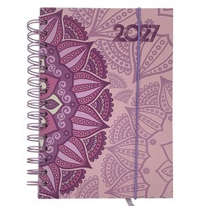 Imagen de Agenda diaria 2027 A5, tapa dura con espiral y elástico, varios colores
