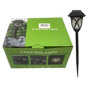 Imagen de Lámpara led pincho para jardín, recarga solar, CAJAx6