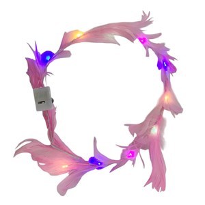 Imagen de Tiara corona luminosa con plumas, varios colores