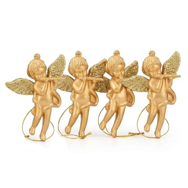 Imagen de Adorno navideño ángel x4, en bolsa
