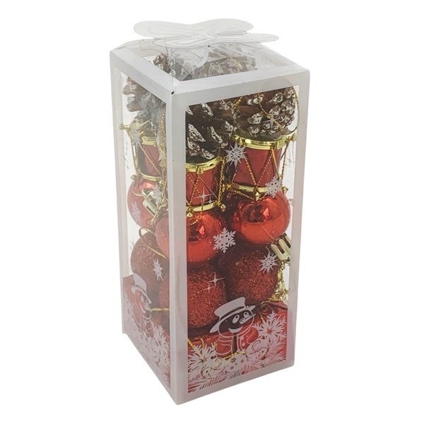 Imagen de Adorno navideño surtido x24, en caja, varios colores