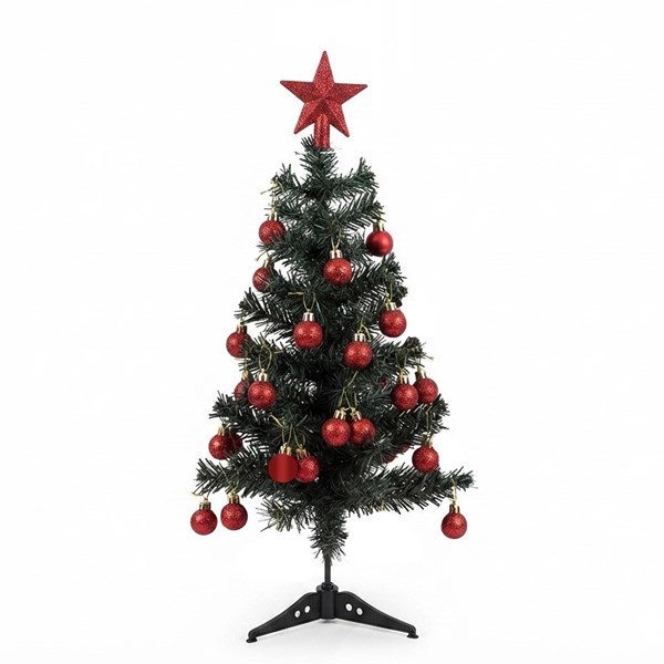 Imagen de Árbol, Set navideño, árbol 90cm, 24 bolas navideñas y puntero, en caja de mica