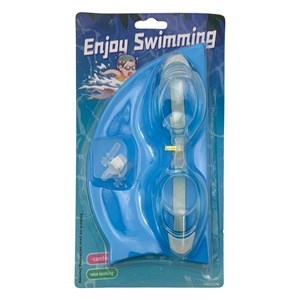 Imagen de Lentes para natación con gorra, en blister, varios colores