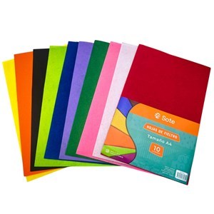 Imagen de Hojas A4, fieltro x10 colores, SOTE