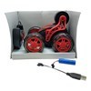 Imagen de Auto a control remoto 360º con luz, recarga USB + 2AA, en caja, 2 colores